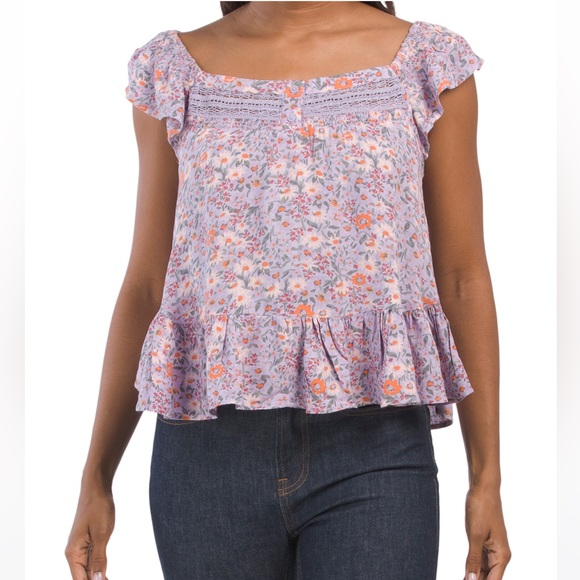Lucky Brand Tops - Lucky Brand Purple Floral Blouse